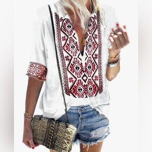 Boho Embroidered Blouse